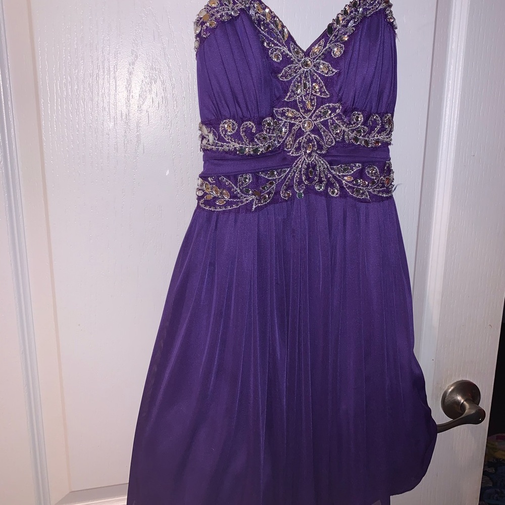 Purple strapless dress with diamonds from Dillard